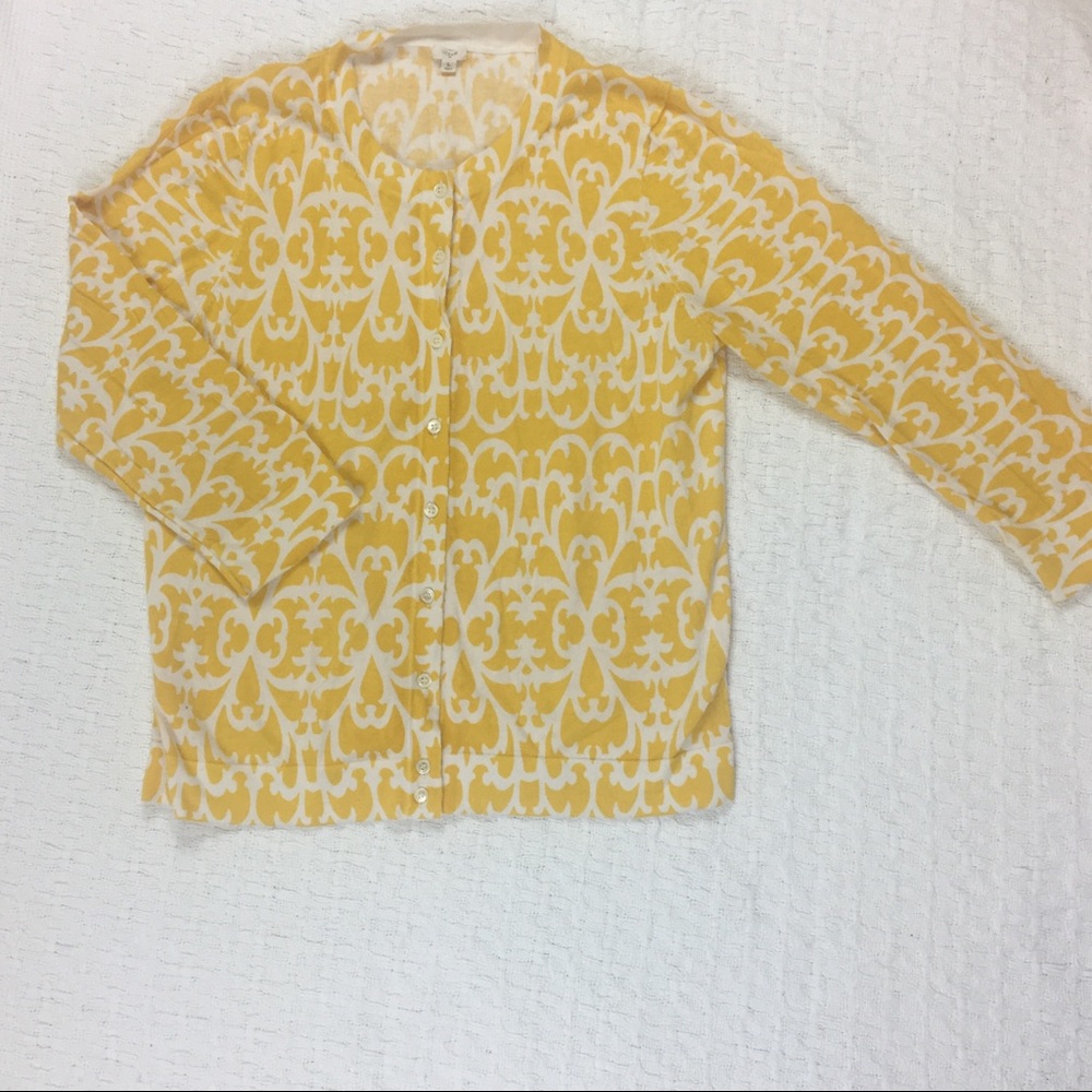 J CREW SUMMER WEIGHT COTTON V NECK CARDIGAN.SZ L